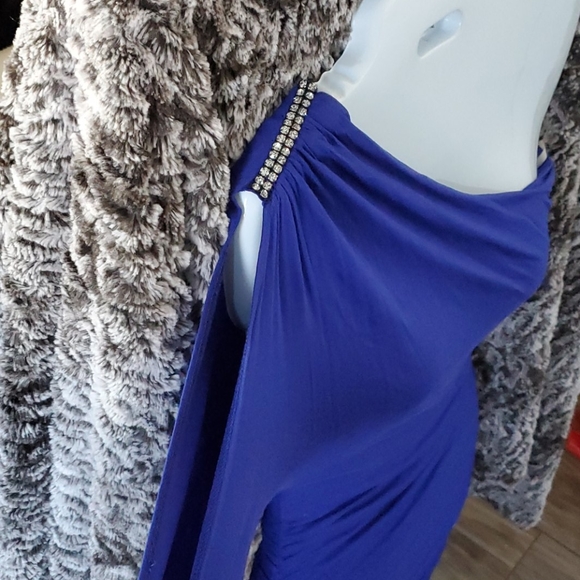 Open Shoulder dress blueish/purple - Picture 7 of 8